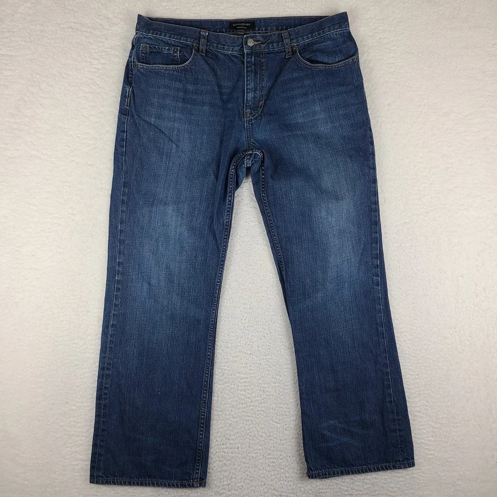 Banana Republic Jeans Mens 38x32‎ Blue Vintage Straight Dark Wash Denim